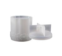 Moules en silicone pour bocaux de rangement - Motif floral et rayures - Moules en silicone - Moule en résine époxy - Fournitures de fabrication de bijoux - Moule en silicone - Outils de cuisson