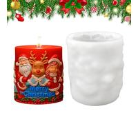 Moules en silicone pour bougies de Noël - Moule en silicone 3D en relief - Renne Père Noël - Moule à savon fait main - Pour bougies de ciment, planificateurs, ateliers, travaux manuels, événements à