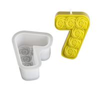 Moules en silicone pour bougies en forme de chiffre de 0 à 8 en forme de rose