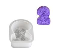 Moules en silicone pour bougies en forme de chiffre de 0 à 8 en forme de rose