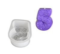 Moules en silicone pour bougies en forme de chiffre de 0 à 8 en forme de rose
