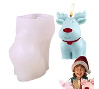 Moules en silicone pour bougies | Moules à cire de Noël antiadhésifs réutilisables en forme d'élan - Moule à savon en silicone fait à la main - Moules à cire de Noël pour savon, chocolat, bougies