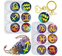 Moules en silicone pour cabochon rond du zodiaque en résine pour fabrication de bijoux