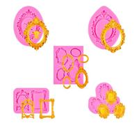 Moules en Silicone pour Cadre Photo,5 Moules a Chocolat et Bonbons pour Décoration de Gâteaux et Cupcakes