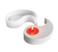 Moules en silicone pour chandelier Yin et Yang - Moule en forme de bateau en ciment - Bougeoir créatif Tai Chi - Moule de décoration d'intérieur pour projet de fabrication de bougies