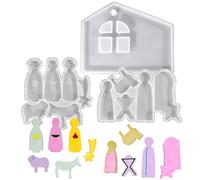 Moules en silicone pour crèche de Noël | Moules à fondant de Noël pour scène de la Nativité,Moules à Fondant en résine antiadhésifs, pour noël, bonbons, chocolat, cookies, Sugarcraft faits à la main