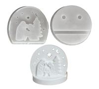 Moules en silicone pour décoration de Noël, crèche de Noël, moule en silicone, abat-jour de Noël, moule en silicone, crèche de Noël pour bougeoirs, plâtre, bricolage