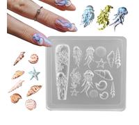 Moules en Silicone pour Décorations de Ongles | Modèle de Décoration pour Sculpture d'Ongles | Moules en Silicone à Motifs Marins 3D pour Création de Bijoux en Résine Époxy et Décoration Intérieure