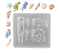 Moules en Silicone pour Décorations de Ongles - Moule Décoratif pour Manucure | Moules en Silicone à Motifs Marins 3D pour Création de Bijoux en Résine Époxy et Décoration Intérieure