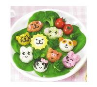 Moules en silicone pour faire bouillir des œufs, des œufs, du riz, des poissons durs en 3D, motif dessin animé, poisson, voiture, cœur, lapin, machine à bento pour riz, accessoire de cuisine (B