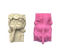 Moules en silicone pour fille en forme de guirlande géométrique - Boîte de rangement pour pot de fleurs, pot de fleurs, porte-stylo pour béton, ciment et résine