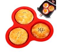 Moules en Silicone pour friteuse à air-plateau rond à 3 cavités, moule à œufs à muffins, conception antiadhésive résistante à la chaleur, ustensiles de cuisson faciles à nettoyer, accessoire de cuisin