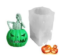 Moules En Silicone Pour Halloween, Moule à Bougie Crâne Fantôme 3D Halloween, Décor Artisanal Éffrayant En Résine Pour Aromathérapie Bureau Pâtisserie Chocolat Gâteau Cupcake