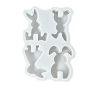 Moules en silicone pour lapin de Pâques | Moule anti-adhésif | 4 cavités | Moule à gâteau en forme de lapin de Pâques | Pour la cuisson de fondants, savon, plâtre, gelée, gâteau, beurre, maison
