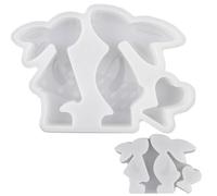 Moules en silicone pour lapin, moules, moules, moules, moule en silicone de Noël, pour fabrication de bougies, savon fait à la main, bricolage, décoration de Noël