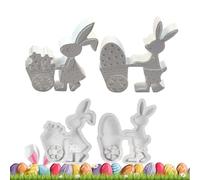 Moules en Silicone pour Loisirs Créatifs,Forme de Lapin de Pâques Anti-Adhésif Outil de Loisirs Créatifs - Rassel Zum Handgreifen | Pour Ciment Argile Savon Bougie Plâtre Décoration de Table et Maison