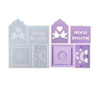 Moules en silicone pour maisons de village, moules en silicone pour maisons d'art,Bougeoir en résine époxy | Ornements d'artisanat esthétiques mignons Moule de maison d'oiseaux Amour et paix pe
