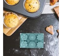 Moules en silicone pour mini bordure de gâteau de fleurs et caramel au chocolat - Fait à la main - Laissez les desserts en ligne à tout moment - Bleu clair - 28 x 17 cm - 3 cm