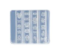 Moules en silicone pour nail art, fleurs, 3D en forme de nœud en silicone, modèle de sculpture pour projets d'artisanat, décoration du bout des doigts pour femmes (F)