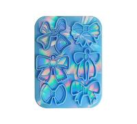 Moules en Silicone pour nœud papillon, moule holographique en résine époxy, bricolage porte-clés pendentif, outil de bijoux fait à la main, facile à nettoyer, moules en Silicone pour pendentif nœud