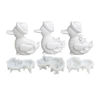 Moules en silicone pour oiseaux - 3 pièces en forme de mouette de mer, outils d'artisanat en plâtre, fournitures d'art en béton, plateau de sculpture flexible - Élégante décoration de table de dîner