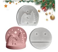 Moules en silicone pour - Outils antiadhésifs | Formulaires pour la fabrication de la famille de Jésus - Ciment Clôture Plâtre Ornement de table Décoration de Noël