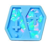 Moules en silicone pour pendentif en forme de croix hexagonale pour boucles d'oreilles ornementales