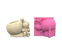 Moules en silicone pour pots de fleurs en béton en forme d'astronaute assis, décorations de jardin, moules en silicone pour pots de fleurs