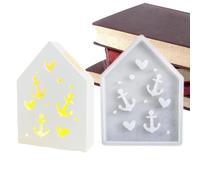 Moules en silicone pour résine époxy, maison, fondant, chocolat, gâteau immobilier, design creux pour décoration de mariage, Saint-Valentin