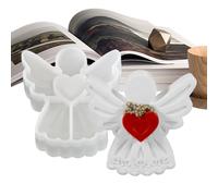 Moules en silicone pour résine, moule réutilisable en forme d'ange cœur, moules pour bougies et fonderie en résine - Pour faire du savon, des bougies, du plâtre et de la décoration de la maison