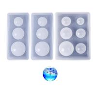 Moules en silicone pour résine - moules en résine époxy sans soudure | moules en silicone 3D transparents pour résine, moule en résine ronde pour bijoux, savon,