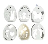 Moules en silicone pour œufs de Pâques, moules en résine en forme de silhouette de lapin, moules de Pâques à 6 cavités, moules de moulage d'ornement à suspendre, moules de Pâques en résine époxy