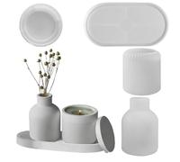 Moules en silicone pour vases à fleurs - Flexibles, 4 outils de moulage d'argile | Pot de fleurs pour décoration de table, école, bureau, chambre à coucher, appartement, maison, bureau, dortoir