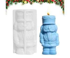 Moules en silicone réutilisables et antiadhésifs en résine de Noël | Moule à soldat de Noël pour cire, plâtre, savon, argile, chocolat, bonbons et pâtisserie