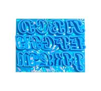 Moules en silicone robuste en forme de lettres de l'alphabet irisés et chiffres - Accessoire pour travaux manuels en résine - Holographie, bijoux, alphabets