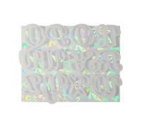 Moules en silicone robuste en forme de lettres de l'alphabet irisés et chiffres - Accessoire pour travaux manuels en résine - Holographie, bijoux, alphabets