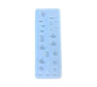 Moules en silicone robuste pour décoration de thé miniature en résine et projets d'artisanat, moules en résine sur le thème des fêtes sur le thème du thé