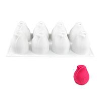 Moules en silicone Romance 8 boutons de roses, parfaits pour la Saint-Valentin, les gâteaux, les bougies chocolat, à démoulage facile, passent lave-vaisselle, moules à roses en chocolat