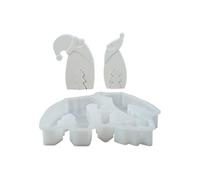 Moules en silicone Santa Claus - Noël - Pour la décoration de la maison - Moule en plâtre non avec moulage d'arbre à broder - Moule de moulage de bricolage pour les vacances - Pour l'école de