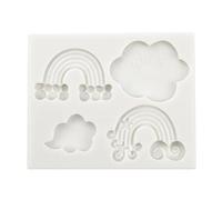 Moules en silicone souple de qualité alimentaire en forme de nuage arc-en-ciel, résine, céramique, bonbons, chocolat, savon, gâteaux, décorations de gâteaux, formes de pâtisserie
