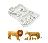 Moules en silicone souple en forme d'animaux de la jungle - En résine et céramique - Pour bonbons, chocolats, savons