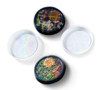 Moules en silicone souple pour sous-verres ronds et profonds, en résine époxy, avec une surface brillante effet miroir et une finition