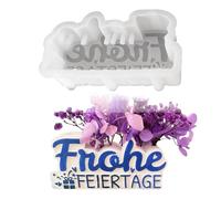 Moules en silicone - Vase en silicone avec trou - Moule en silicone - Mots - Moules en plâtre 3D - Pour arrangement floral - Cadeau de fête (B)