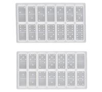 Moules époxy Domino, moules en résine Domino de bricolage en silicone époxy cuisson antiadhésif jeu de dominos personnalisé pour les projets artistiques bricolage 2 pièces
