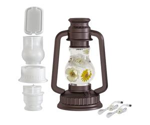 Moules époxy en silicone, facile à démouler avec 2 lumières LED - 2 formes de lanternes pour moulage de résine, pour débutants amateurs d'artisanat, lampe, décoration, projets artistiques d'intérieur