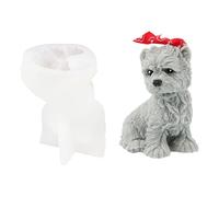 Moules mignons en forme de chien 3D - Moule à cire en forme de nounours, plateau en ciment | Accessoire de versement en résine fabriqué à la main - Forme détaillée d'animaux - Décorations de