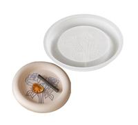Moules multifonctions en silicone pour travaux manuels, plateau rond, motif fleur, texture pour assiette en silicone