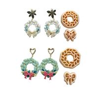 Moules permanents en forme de fleur pour cuire au four - 4 divisions - Outils en forme de fleur pour bijoux et travaux manuels - Moules à macromolécule en argile pour petites boucles d'oreilles