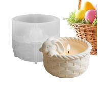 Moules pour bocaux en résine - Fournitures de moulage de panier lapin de Pâques, récipient à bougies en silicone, action de création artistique, outil de gestion de loisirs, catégorie artisanat