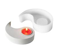 Moules pour bougeoirs - Moules en silicone Yin et Yang pour pots en béton pour la création artisanale, l'art des bougies parfumées et le design de Tai Chi | Moules créatifs pour bougeoirs pour Proget
